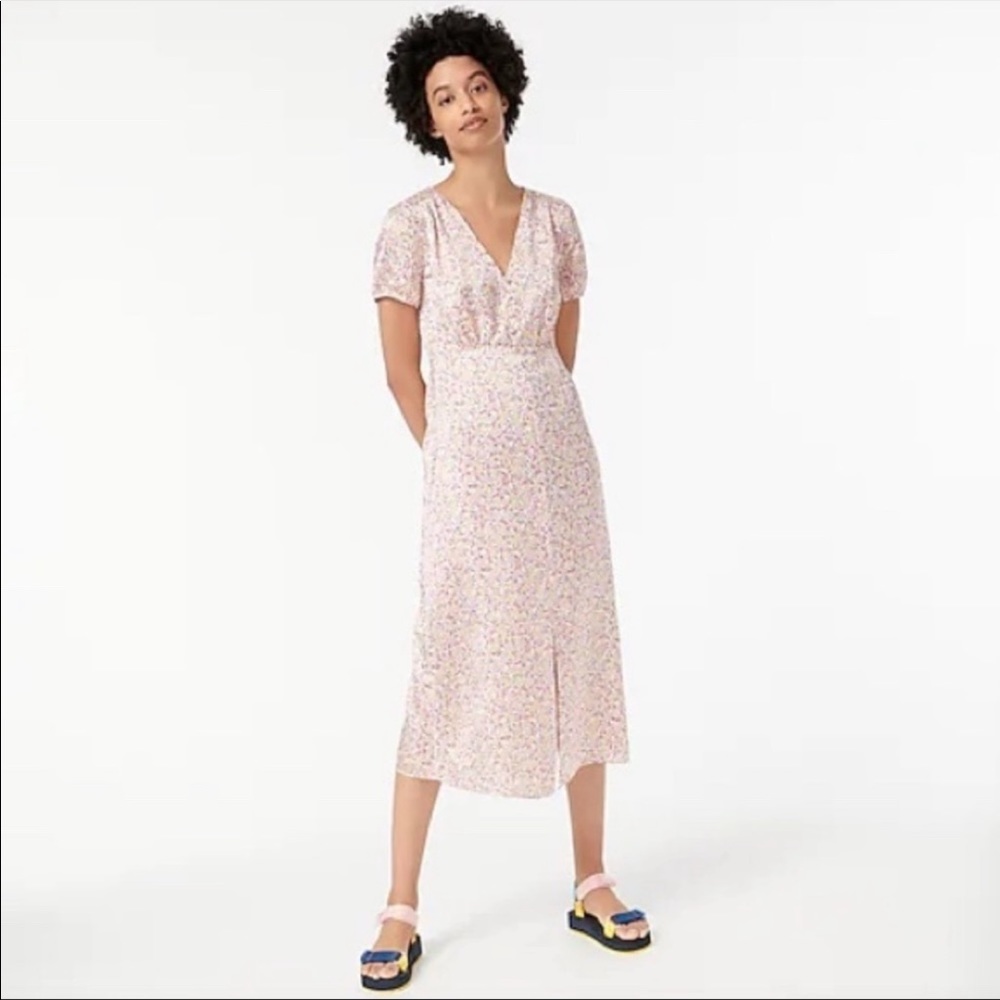 J. Crew V-neck midi dress floral print AW795